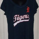 $36 DETROIT TIGERS tee blouse by SOFT as a grape USA XXL blue top
