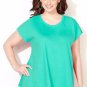 NWT asymmetrical tee blouse AVENUE crystal teal 3X dolman crewneck top shirt