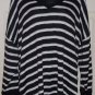 FALLS CREEK mesh knit blouse 22 plus black white tan stripe top