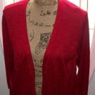 New $59 rose metalic WILLI SMITH rib knit cardigan blouse plus 1X sweater top