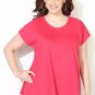 NWT asymmetrical tee blouse AVENUE peach 3X cotton dolman crewneck top shirt