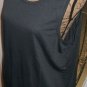 New Zip back tank shirt blouse MACYS Extra Touch hi lo 2X slit hip dark gray top