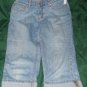 $45 capri jeans shorts Liz Claiborne destroyed cuff leg size 6 reg pant bottom