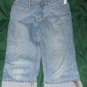 $45 capri jeans shorts Liz Claiborne destroyed cuff leg size 6 reg pant bottom