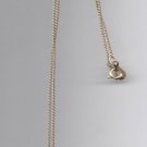 14KT GOLD filled AMCO 12" Chain 1960S jewelry Lavender GLASS DIAMOND PENDANT