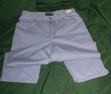 $65 baby blue capri jeans shorts Ralph Lauren Jean petite size 8P pant bottom