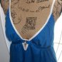 swim top blue white Sears tie back size small medium beach top 18" pit to pit