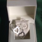 New .925TH earrings $60 jewelry STERLING SILVER open heart stamped gift box
