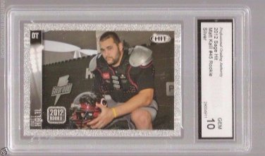 MATT KALIL Silver foil RC VIKINGS 2012 Sage Hit GRADED Gem 10 #45 football card