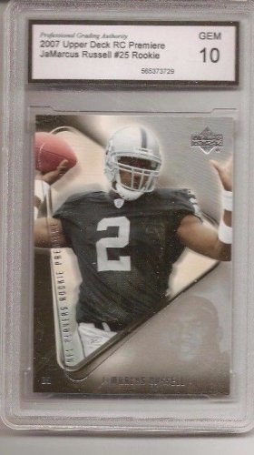 JaMARCUS RUSSELL 2007 OAKLAND RAIDERS UD Premiere RC Graded 10 football CARD