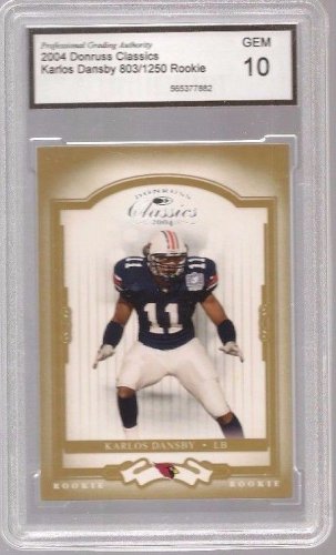 KARLOS DANSBY SP RC /1250 BROWNS 2004 Auburn Tigers GRADED Gem 10 football card