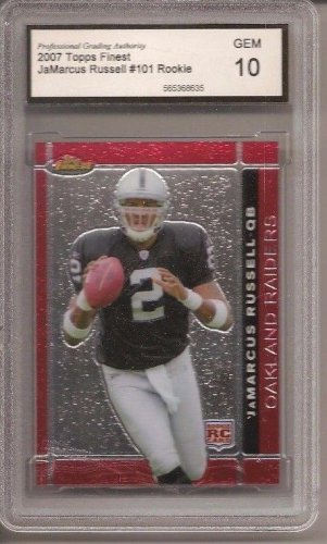 JaMARCUS RUSSELL 2007 OAKLAND RAIDERS Topps Finest RC Graded 10 football CARD