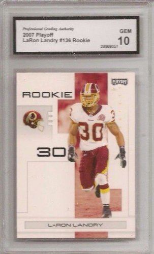LaRON LANDRY 2007 Playoff RC Colts Jets Redskins Graded gem 10 football CARD