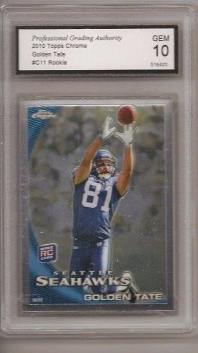 GOLDEN TATE LIONS 2010 Topps CHROME RC Graded gem 10 rookie football CARD