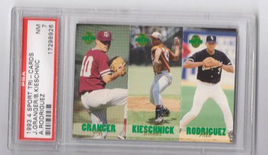 N Y yankees 1993 Alex Rodriguez 1/65600 Appleton foxes RC PSA 7 baseball card