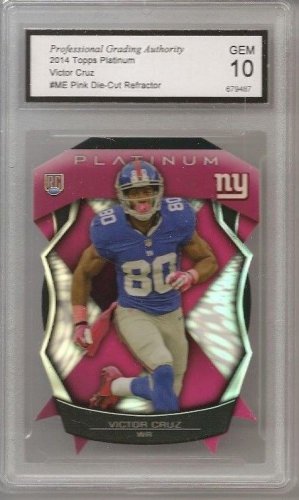 VICTOR CRUZ GIANTS DIE-CUT REFRACTOR 2014 Topps PLATINUM Graded gem MT10