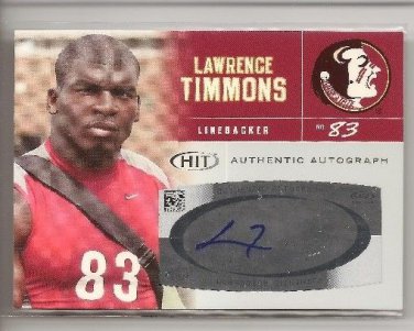 Lawrence Timmons autograph RC Pittsburgh Steelers Florida St football card auto