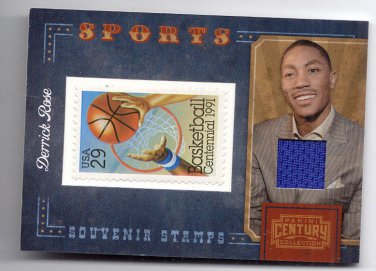 Derrick Rose /250 jersey swatch & stamp relic Chicago Bull Centy basketball card