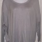 NEW LANE BRYANT rib knit trim light weight blouse SILVER metalic 3X plus tee top
