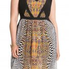 $79 Printed CHIFFON tank dress black lined LANE BRYANT sizes 26 top