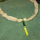 Macrame Necklace w/Yellow and Green Bead (MJ012)