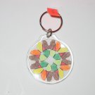 Round Key Ring w/Snowflake Design (KR014)