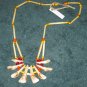 Elk Tooth Necklace w/Hair Pipe & Beads (SS010)