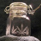 Square Nug Jug With Pot Leaf Etching (EG013)