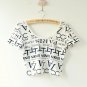 Casual fashion women letter print crop top slim sexy top tee