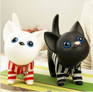 Kids' popular cartoon cute cat piggy bank for home decoration and kids' gift