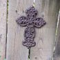 Rustic Metal Work Fleur De Lis Flower Art Design Symbol Hanging Trinity Cross Rust