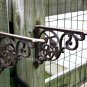 2 Rustic Cast Iron Hanging Wall Brackets Shelf Brace Western Cross Gun Pistol American Heritage