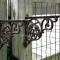2 Rustic Cast Iron Hanging Wall Brackets Shelf Brace Western Cross Gun Pistol American Heritage