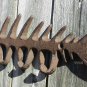 Large Cast Iron Fish Skeleton Fisherman Key Hook Wall Sculpture Lake House Decor Bony Fishing Plaque