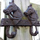Rustic Horse Bust Key Holder Hanging Wall Plaque Metal Fence Horseshoe Hanger Country Western