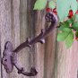 Rustic Weathered Cast Iron Ivy Vine Flower Pot Hook Wall Planter Hanger Plant Holder Rust