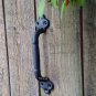 Large Black Cast Iron Gate Handle Fence Shed Barn Door Pull Metal Grip Building Hardware