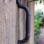 Large Black Cast Iron Gate Handle Fence Shed Barn Door Pull Metal Grip Building Hardware
