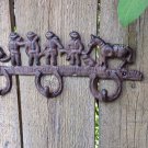 Distressed Old Wild West Rancher Cowboy Sign Western Plaque Wall Key Hook Cast Iron Rust