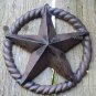 Distressed Cast Iron Rustic Texas Star Plaque Rope Wreath Country Western Sculpture Fence Prop