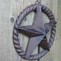 Distressed Cast Iron Rustic Texas Star Plaque Rope Wreath Country Western Sculpture Fence Prop