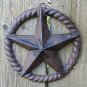 Distressed Cast Iron Rustic Texas Star Plaque Rope Wreath Country Western Sculpture Fence Prop