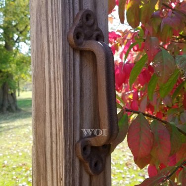 Large Rustic Cast Iron Gate Handle Fence Shed Cabinet Barn Door Pull Metal Grip Hardware