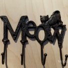 Rustic Kitty Cat Kitten Plaque Kitchen Utility Hook Utensil Hanger Metal Rack Distressed