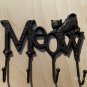 Rustic Kitty Cat Kitten Plaque Kitchen Utility Hook Utensil Hanger Metal Rack Distressed