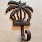 Large Rustic Palm Tree Utility Storage Hook Hanger Wall Mount Victory Emblem Tropical Decor