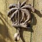Large Rustic Palm Tree Utility Storage Hook Hanger Wall Mount Victory Emblem Tropical Decor