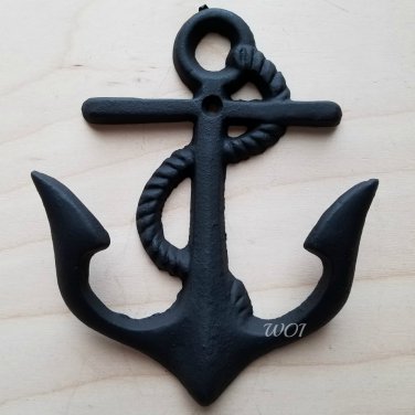 Black Grappling Iron Ship Anchor Fluke Metal Hanging Wall Hook Plaque Nautical Decor