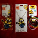 New MINIONS MINION Despicable Me Lot: Necklace, Keyring, Bracelet Set w/Charm