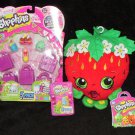 NEW Shopkins Lot~Strawberry Kiss Plush, 5-Pack,2-Pack Blind Basket~Crystal Glitz